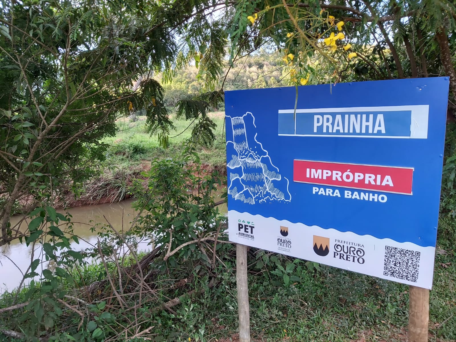 Água imprópria compromete banho de cachoeira em distritos de Ouro Preto
