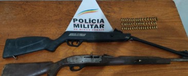Homem é preso com rifle e espingarda na zona rural entre Mariana e Diogo de Vasconcelos