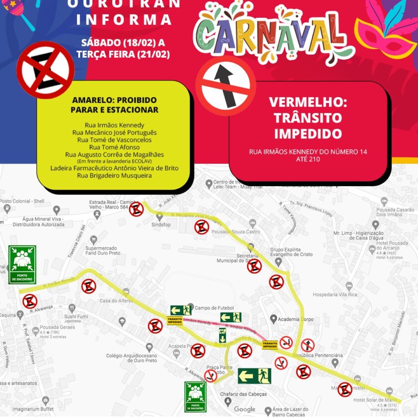 Saiba como fica o trânsito durante o Carnaval de Ouro Preto