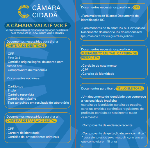 Confira o cronograma e os serviços oferecidos pelo "Câmara Cidadã" em Ouro Preto
