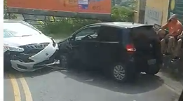 Colisão frontal trava o trânsito no Morro do Gambá; veja