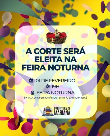 Carnaval 2023: Mariana abre inscrições para Rei Momo, Rainha e Princesa