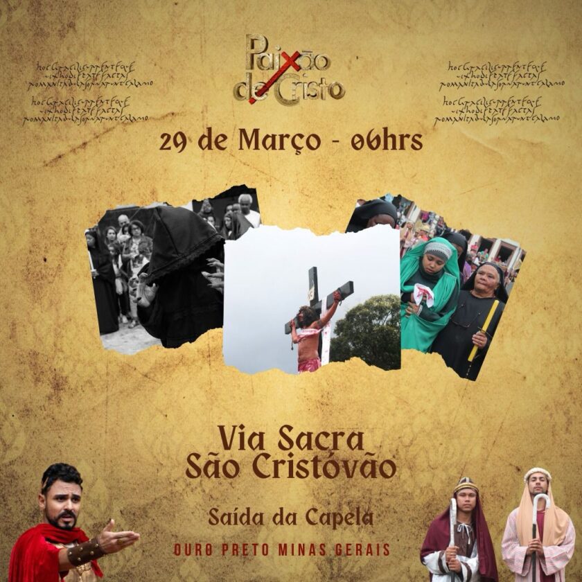 Confira o trajeto da tradicional Via Sacra do São Cristóvão, em Ouro Preto