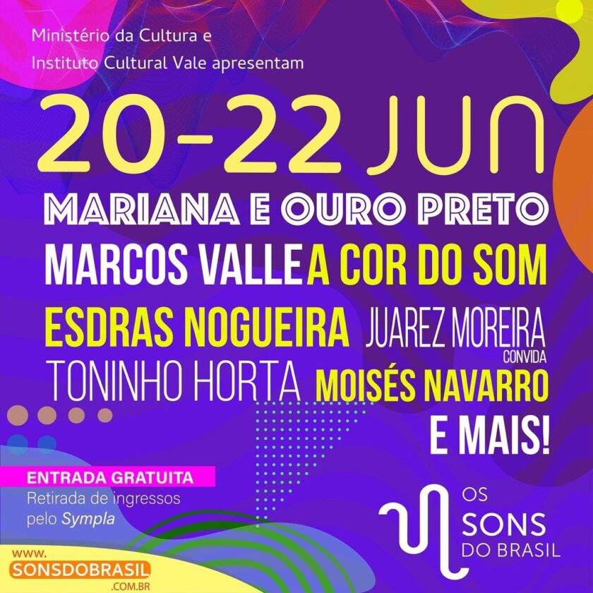 Toninho Horta, Marcos Valle e muito mais: 'Os sons do Brasil' chegam à Mariana e Ouro Preto